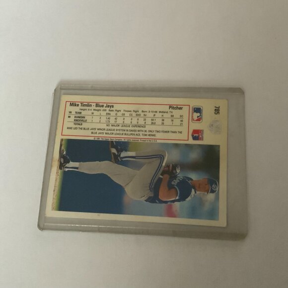 MIKE TIMLIN - TORONTO BLUE JAYS PITCHER - UPPER DECK BASEBALL CARD #785 1991 - Picture 3 of 3